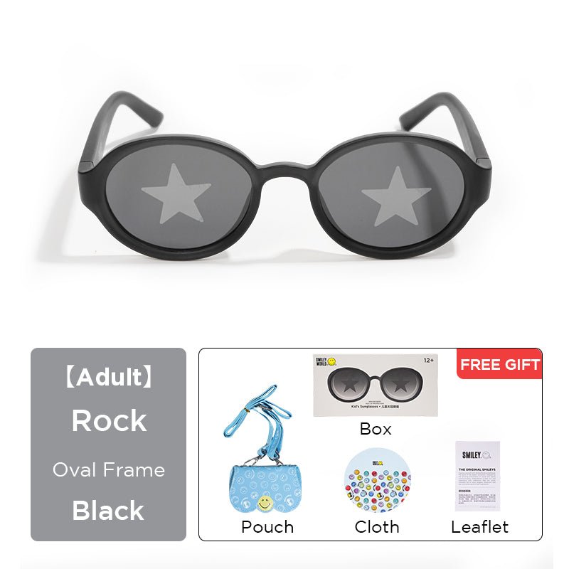 SmileyWorld Kids Sunglasses Oval Obsidian Black - SmileyWorld