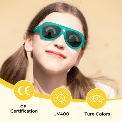 Aviator Kids Sunglasses Lake Green | 3 - 12+ Years - SmileyWorld