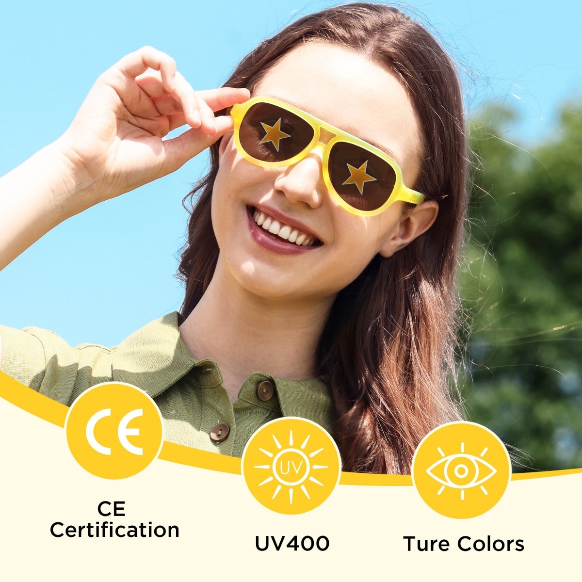 Aviator Kids Sunglasses Sunlight Yellow | 3 - 12+ Years - SmileyWorld