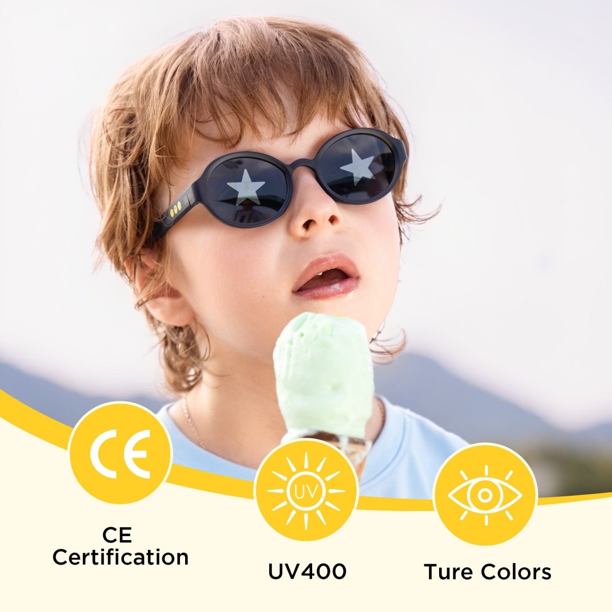 Oval Kids Sunglasses Obsidian Black | 6 - 12+ Years - SmileyWorld