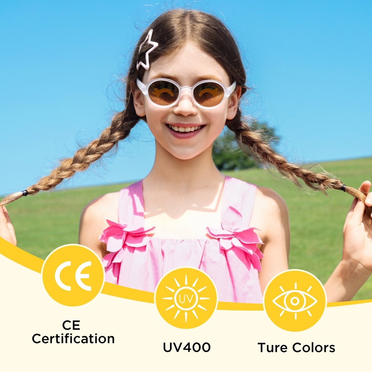 Oval Kids Sunglasses Snow White | 3 - 12+ Years - SmileyWorld