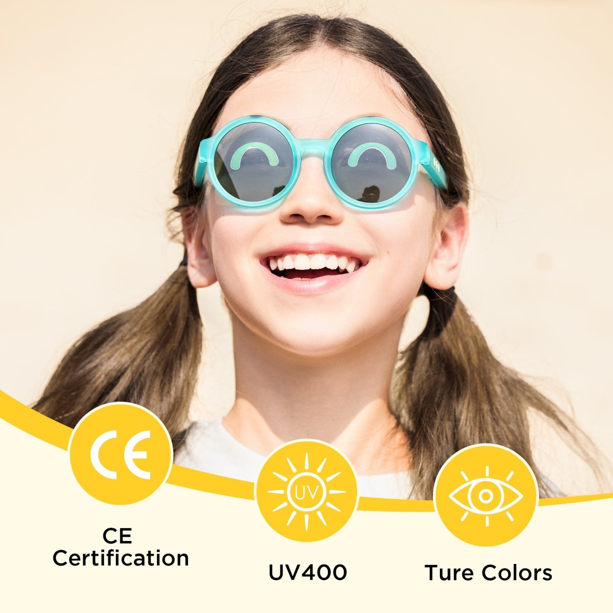 Round Kids & Baby Sunglasses Lake Green | 0 - 12+ Years - SmileyWorld