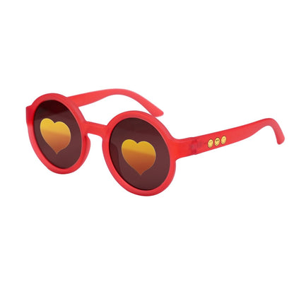 Round Kids Sunglasses Raspberry Red | 3 - 12 Years - SmileyWorld