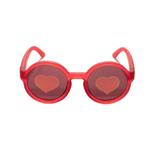Round Kids Sunglasses Raspberry Red | 3 - 12 Years - SmileyWorld
