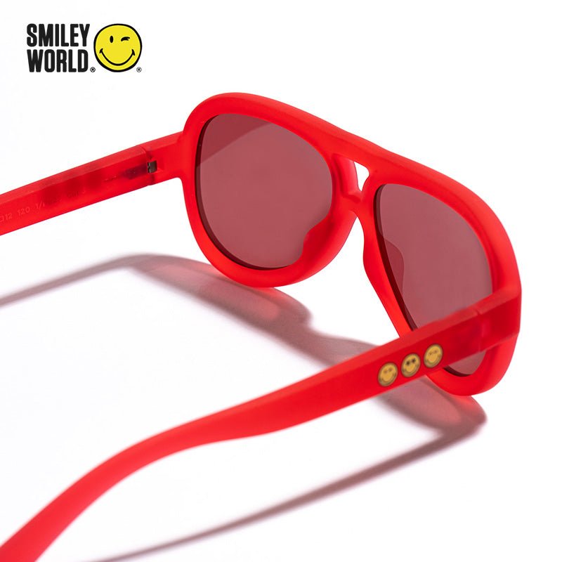 SmileyWorld Kid Sunglasses Aviator Raspberry Red - SmileyWorld