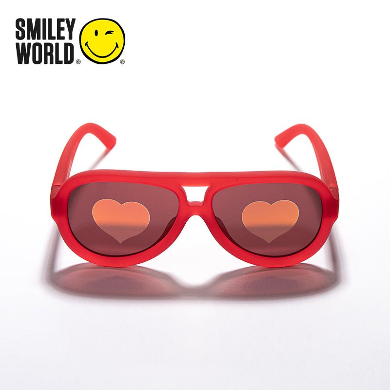 SmileyWorld Kid Sunglasses Aviator Raspberry Red - SmileyWorld