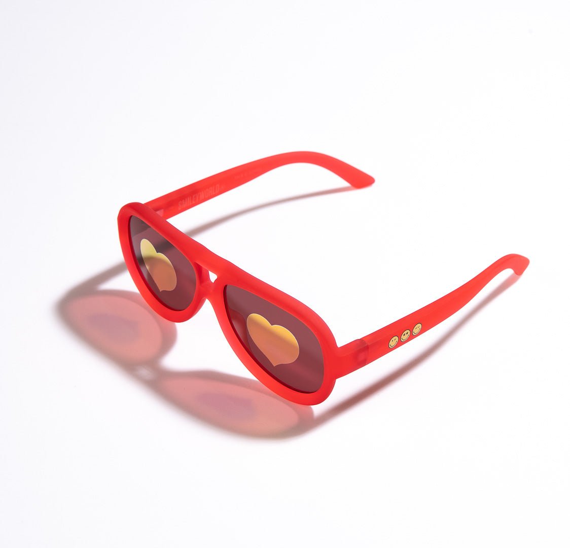 SmileyWorld Kid Sunglasses Aviator Raspberry Red - SmileyWorld