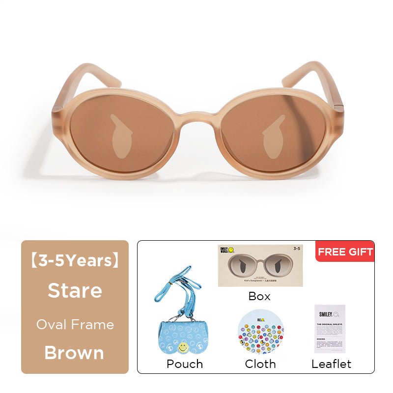 SmileyWorld Kid Sunglasses Oval Acorn Brown - SmileyWorld