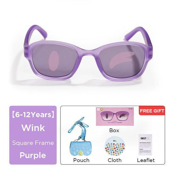 SmileyWorld Kid Sunglasses Square Coral Purple - SmileyWorld