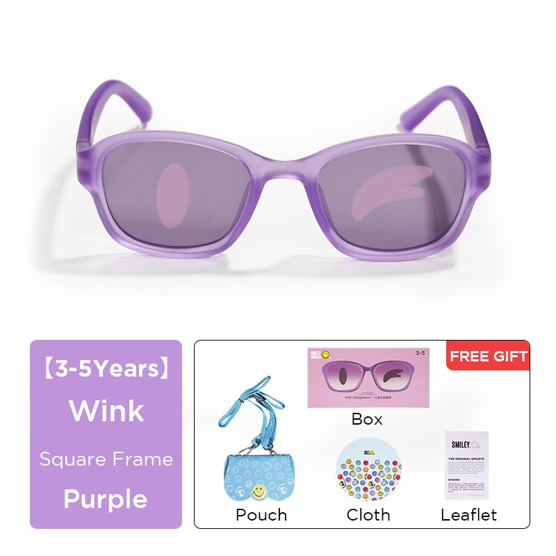 SmileyWorld Kid Sunglasses Square Coral Purple - SmileyWorld