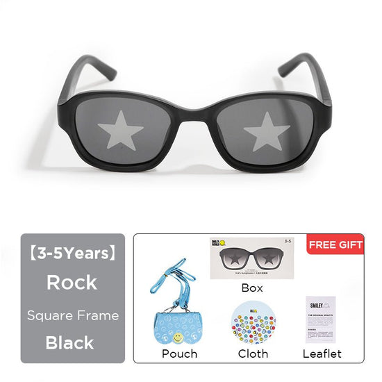SmileyWorld Kid Sunglasses Square Obsidian Black - SmileyWorld