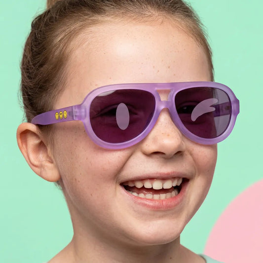SmileyWorld Kids Aviator Sunglasses (3 - 12Y+) - Coral Purple | Family Match - SmileyWorldKids