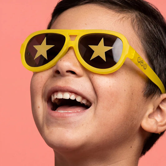 SmileyWorld Kids Aviator Sunglasses (3 - 12Y+) - Sunlight Yellow | Family Match - SmileyWorldKids