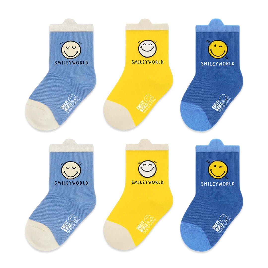 SmileyWorld Kids & Baby Socks: "Playground Pals" 6 - Pair Pack - Shoyee