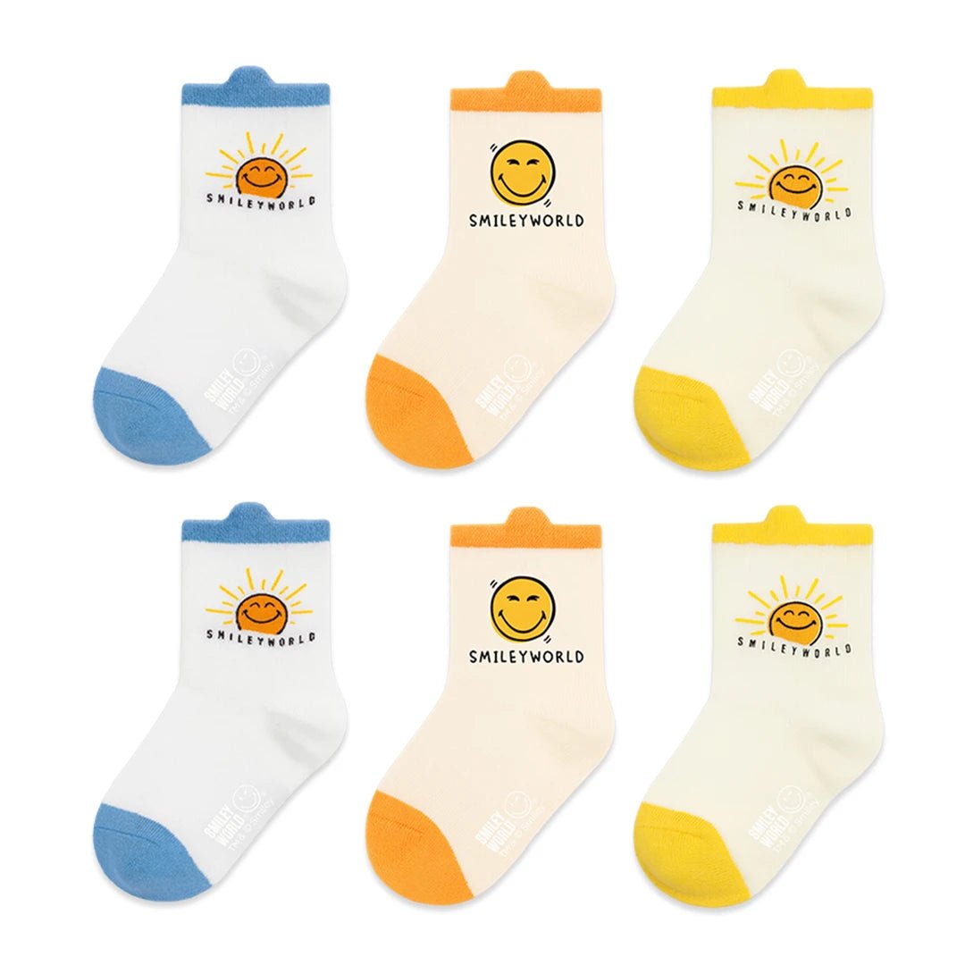 SmileyWorld Kids & Baby Socks: "Playground Pals" 6 - Pair Pack - Shoyee