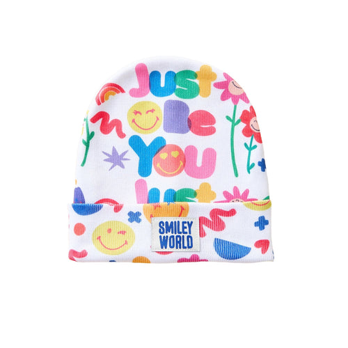 SmileyWorld Kids Knit White Beanie - SmileyWorld