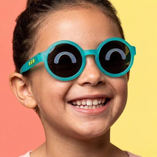 SmileyWorld Kids Round Sunglasses (0 - 12Y) - Lake Green | UV400 - SmileyWorldKids