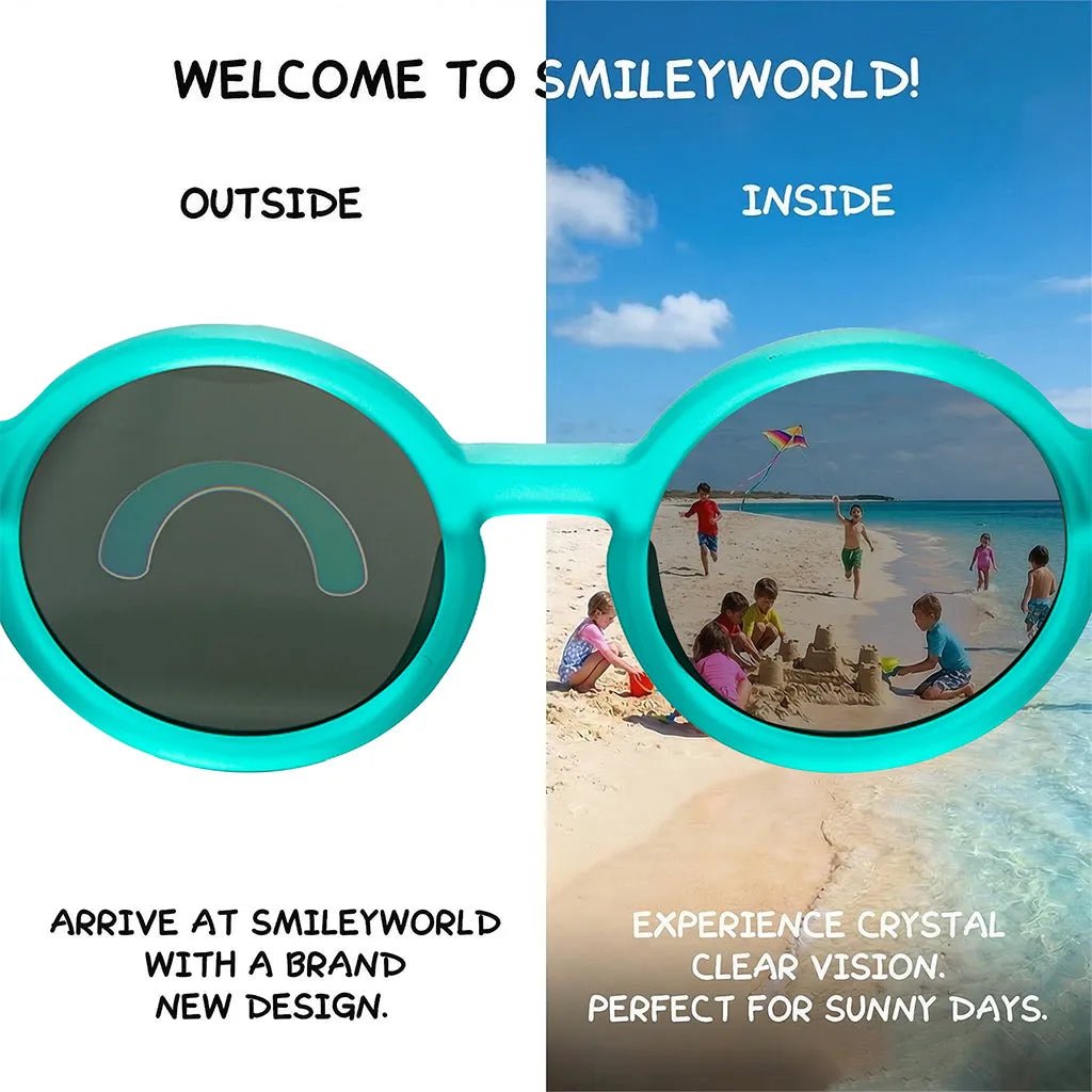 SmileyWorld Kids Round Sunglasses (0 - 12Y) - Lake Green | UV400 - SmileyWorldKids