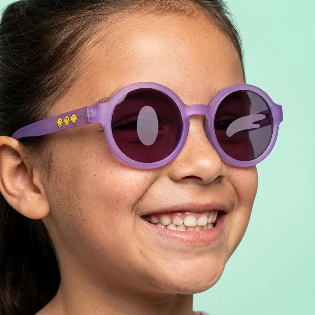 SmileyWorld Kids Round Sunglasses (3 - 12Y) - Coral Purple | UV400 - SmileyWorldKids
