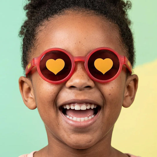 SmileyWorld Kids Round Sunglasses (3 - 12Y) - Raspberry Red | UV400 - SmileyWorldKids