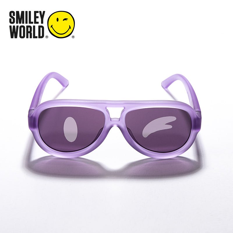 SmileyWorld Kids Sunglasses Aviator Coral Purple - SmileyWorld