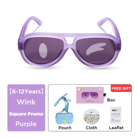 SmileyWorld Kids Sunglasses Aviator Coral Purple - SmileyWorld