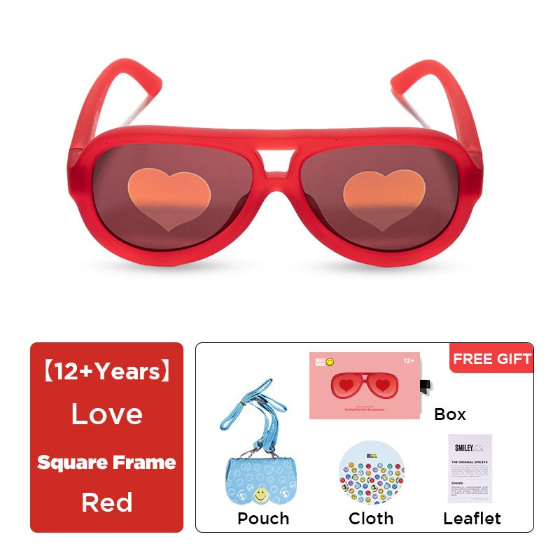 SmileyWorld Kids Sunglasses Aviator Raspberry Red - SmileyWorld