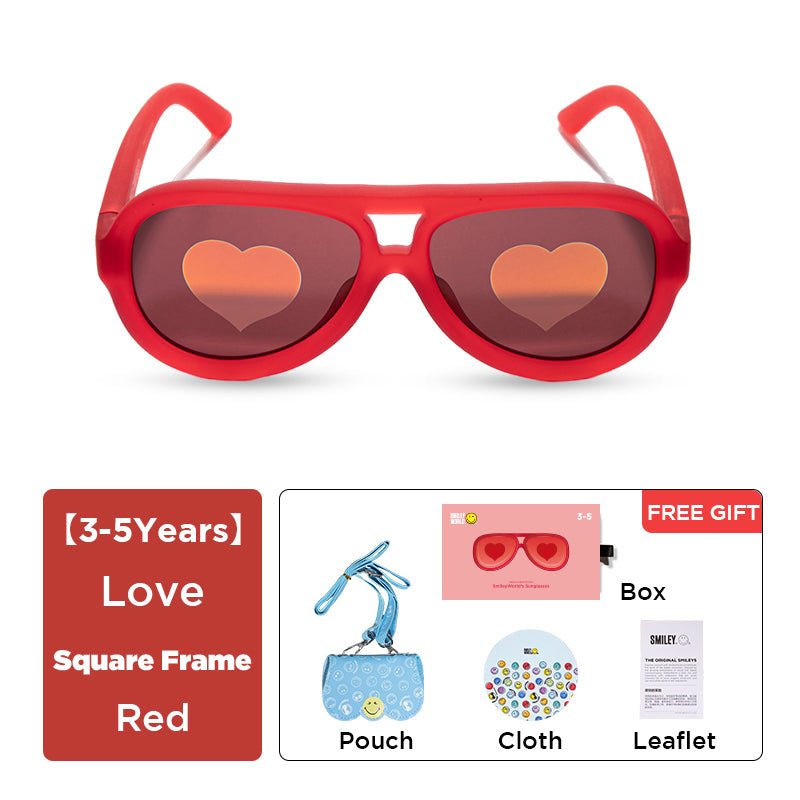 SmileyWorld Kids Sunglasses Aviator Raspberry Red - SmileyWorld
