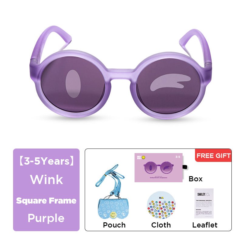 SmileyWorld Kids Sunglasses Round Coral Purple - SmileyWorld