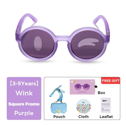 SmileyWorld Kids Sunglasses Round Coral Purple - SmileyWorld