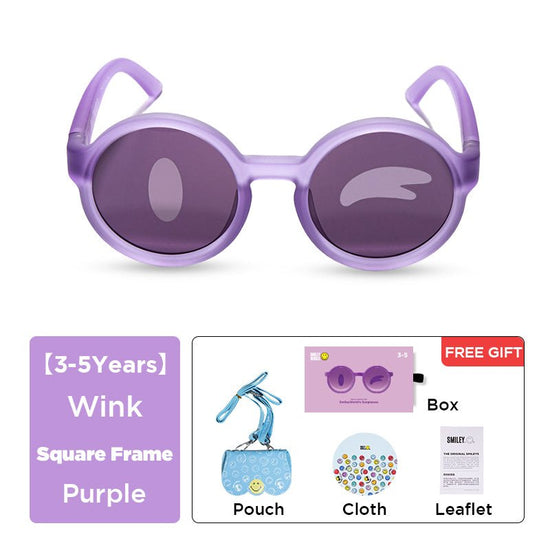 SmileyWorld Kids Sunglasses Round Coral Purple - SmileyWorld
