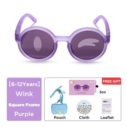 SmileyWorld Kids Sunglasses Round Coral Purple - SmileyWorld
