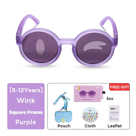SmileyWorld Kids Sunglasses Round Coral Purple - SmileyWorld