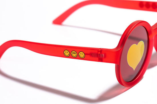 SmileyWorld Kids Sunglasses Round Raspberry Red - SmileyWorld