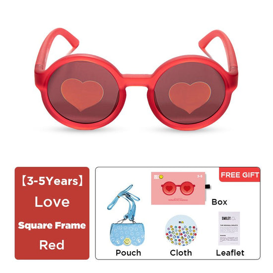 SmileyWorld Kids Sunglasses Round Raspberry Red - SmileyWorld