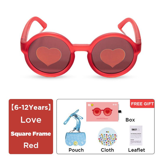 SmileyWorld Kids Sunglasses Round Raspberry Red - SmileyWorld