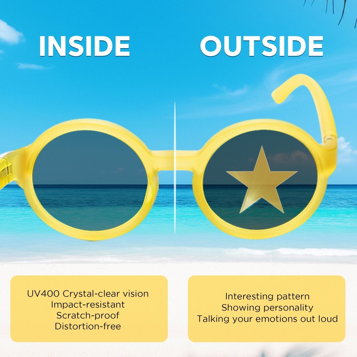 Square Kids Sunglasses Sea Blue | 3 - 12 Years - SmileyWorld