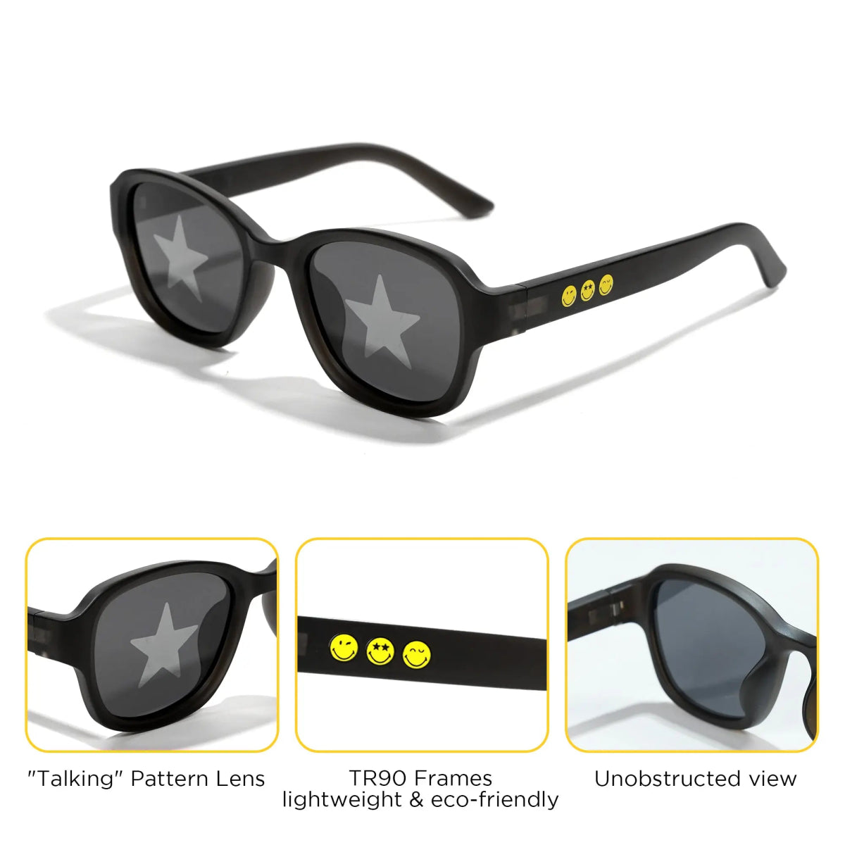 Square Series - Obsidian Black | Family Matching (Kids & Adults) - SmileyWorld